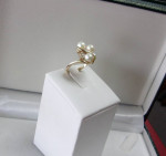 14K GOLD PEARL and DIAMOND SWIRL DESIGN RING Sz.6 LOCAL ESTATE SALE Pc