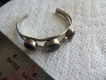 Vintage Stainless Steel and Black Abalone Shell Bracelet