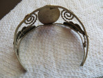 Vintage Silver Bracelet with Foil Wrapped Cabochons Opal