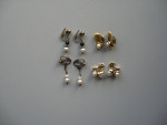 4 Pairs of Vintage Pearl Like Clip Earrings