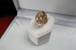 14K SOLID GOLD SMOKY TOPAZ NUGGET RING LOCAL ESTATE SALE SO BEAUTIFUL