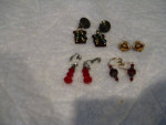 4 Pairs of Red Colored Clip Earrings