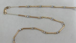 14K GOLD 20in. 2-TONE BEADED BAR DESIGN CHAIN NECKLACE ESTATE SALE PC