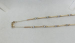 14K GOLD 20in. 2-TONE BEADED BAR DESIGN CHAIN NECKLACE ESTATE SALE PC