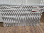 Toy Box Collapsible Chest with Flip-Top Lid, Gray & White Chevron Patt