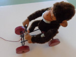 Vintage Monkey Pull Toy. Made in Germany (US Zone) Late 40's-early 50'