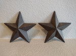 Lot of 2 Brown Metal Stars 7 1/2" Western Wall Decor