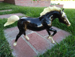 Vintage Breyer Model Horse Running Stallion Glossy Charcoal Black #126