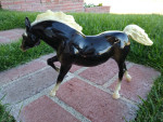 Vintage Breyer Model Horse Running Stallion Glossy Charcoal Black #126