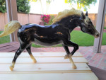 Vintage Breyer Model Horse Running Stallion Glossy Charcoal Black #126
