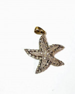 10k yellow gold starfish slide pendant features 53 single cut diamonds