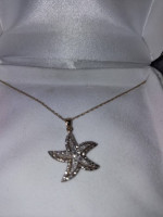 10k yellow gold starfish slide pendant features 53 single cut diamonds