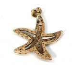 10k yellow gold starfish slide pendant features 53 single cut diamonds