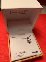 New Lab Grown Diamond Sterling Silver Necklace