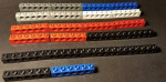 LEGO GUNINE 20 PIECES 1 X 6 W/5 HOLES MUTLI COLOR