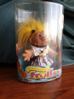 LOVE PIRATE: The Original Good Luck Troll from Denmark/Dam doll/yellow