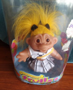 LOVE PIRATE: The Original Good Luck Troll from Denmark/Dam doll/yellow