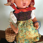 Vtg M.J Hummel GOEBEL Rubber Doll 11" Tall Tag 2 geese basket Germany