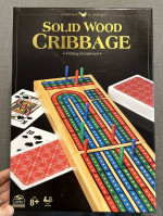 Cardinal Classic Cribbage Solid Wood Folding Game Board W/New Cards