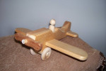 Wooden Airplane & Stuffed Monkey in Pilot clothes