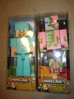 New in Box Minecraft Large Figures Steve + Zombie Pigman