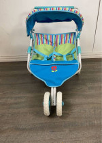 American Girl Bitty Twin Double Doll Stroller Side by Side Blue