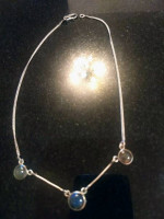Handcrafted Silver and Polished Stone Necklace