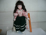 Heritage Mint 16" Porcelain Girl Doll Fully Clothed w/Metal Stand