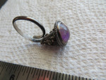 Vintage Mexican Sterling Silver and Amethyst Poison Ring