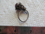 Vintage Mexican Sterling Silver and Amethyst Poison Ring