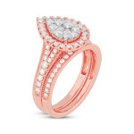 Round-Cut Diamond Pear-Shaped Bridal Set 1 ct tw 14K Rose Gold