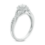 1/2 CT. T.W. Princess-Cut Diamond Frame Twist Engagement Ring in 14K White Gold?