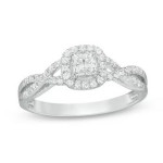 1/2 CT. T.W. Princess-Cut Diamond Frame Twist Engagement Ring in 14K White Gold?