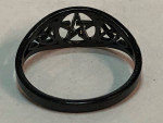 Women’s Irish Celtic Knot Ring w/Star - Stainless Black Sz7 - Silver S