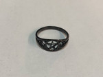 Women’s Irish Celtic Knot Ring w/Star - Stainless Black Sz7 - Silver S