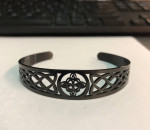 Women’s Irish Nordic Celtic Knot Cuff Bracelet - Stainless Steel Black