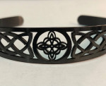 Women’s Irish Nordic Celtic Knot Cuff Bracelet - Stainless Steel Black