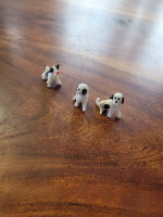 3 vintage handmade glass dogs
