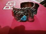 turquoise / coral Cuff Bracelet