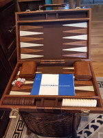 Leather and Felt Backgammon Game