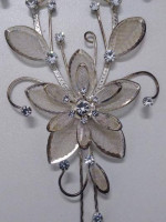 Vintage Gold-tone with Rhinestones Mesh Flower Necklace with earrings