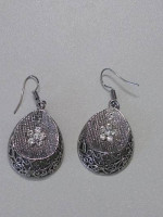 Silver-tone Earrings with Rhinestones