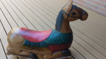 Vintage-looking solid wood rocking horse