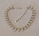 Vintage Coro Signed Milk-Glass Floral Adjustable 17" Choker OBO