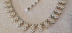 Vintage Coro Signed Milk-Glass Floral Adjustable 17" Choker OBO