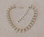 Vintage Coro Signed Milk-Glass Floral Adjustable 17" Choker OBO