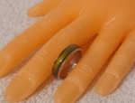 Brown and Green Enamel Fashion Ring / Band Size 9 OBO