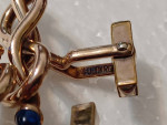 Vintage Swank 10k Gold Filled Knotted Blue Cabochon Tip Cufflinks OBO