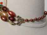 Vintage Triple Strand Multi-Color Acrylic Bead Adjustable Choker OBO