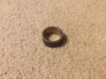 Men's Metal Ring with Brown Inlays, Size 9 - Very Nice!